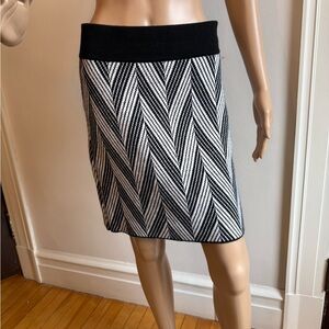 Ann Taylor Black and White Mini Skirt
